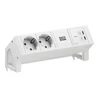 Maitinimo juosta Bachmann Staliukas DESK2, balta, 2xCEE7/3, 1x USB-C 45 W, ilgis 0,2 m, RAL 9010