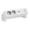 Bachmann maitinimo juosta Biurko DESK2, balta, 2xCEE7/3, 1x USB-C/C 65 W, ilgis 0,2 m, RAL 9010 (19.07.7179)