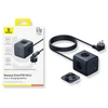 Baseus EnerFill FA11 67W ilgintuvas, USB-A + USB-C kubas + 3 x EU lizdai 1.5m – juodos spalvos