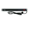 Listwa zasilająca Equip 19 do szaf rack aluminiowa 8 gniazd Schuko su przełącznikiem su wtykiem 90° juoda