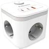 Fellowes Power Cube ilgintuvas su 3 lizdais, 1x USB-A, 2x USB-C, su jungikliu Baltas (100137168)