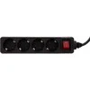 Galios juosta InLine 4 lizdai 1,5 m juodos (16441D)