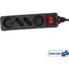 Galios juosta InLine 4 lizdai 3 m juoda (16443S)