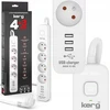 KERG maitinimo juostelė su grandinės pertraukikliu-4 lizdai 3USB 16A 1,5m