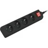 LANBERG PS1-04E-0150-BK 1.5M Juodas LANTERGE CURVE 4X 230V PL SU GRANDINĖS IŠJUNGIKLIU PILNAS VARINIS