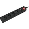LANBERG PS1-05E-0150-BK 1.5M Juodas LANTERGE CURVE 5X 230V PL su grandinės pertraukikliu, pilnai varinis