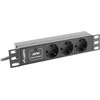 LANBERG PDU-03F-0200-IEC-BK PDU 10 1U 10A 3x 230v Schucko 2m Juodas