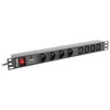 LANBERG PDU-04E04I-0200-BK Maitinimo blokas 1U 16A 8 lizdai 4xE-4xIEC 2m Juodas