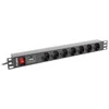 LANBERG PDU-07F-0200-BK PDU 1U 16A 7 sockets schuco 2m Juodas