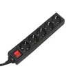 Listwa „Maclean“ ilgintuvas, 5 lizdų prailgintuvas su jungikliu, juodas, vokiško tipo, 3500 W, 5 m, MCE227G