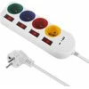 Listwa „Maclean“ maitinimo laidas, 4 lizdų + USB, su jungikliais, 250 V kintamoji srovė / 10 A, 1,5 m, baltas, MCE508 W