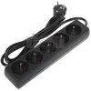 98-571# Pr-570p 5 lizdų ilgintuvas su įžeminimu 1,5 m, juodas, 3x1,5 mm, pakuotė