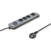 QOLTEC 50164 Apsaugos nuo viršįtampių Quick Switch 4 lizdai pilka 2,5m