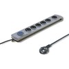 QOLTEC 50165 Apsaugos nuo viršįtampių Quick Switch 6 lizdai pilka 1.8m
