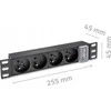 Qoltec Aliuminis maitinimo ilgintuvas RACK 10'' 1U 16A 4xFRENCH 1.8m