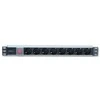 Techly I-CASE STRIP-81UD maitinimo paskirstymo įrenginys 1U Aliuminis, Juoda 8 AC išvestis(ys / čių)