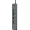 Tracer Power Line+ 1,5 m 4 lizdai + USB-A grafito