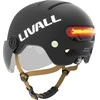 Livall L23 šalmas juodas 58-62cm su LED/SOS apsauginiu stiklu