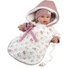 Llorens Llorens 16350 Lėlė 36 cm rožiniame miegmaišyje