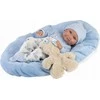 Llorens Llorens 73807 Vinilinė lėlė 40 cm Nico su mėlyna pagalve ir mielu žaislu