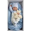 Llorens Llorens 73807 Vinilinė lėlė 40 cm Nico su mėlyna pagalve ir mielu žaislu