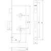 LOB Įleidžiama spyna 72x50 mm su raktu Z75Z