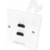 Logilink HDMI sieninė plokštė AH0015 2 x HDMI lizdas, HDMI sieninė plokštė, 1 X HDMI lizdas