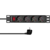 LogiLink LogiLink 4 kontaktų maitinimo lizdas su jungikliu, 10 colių (1U), 2 m