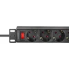 LogiLink LogiLink 4 kontaktų maitinimo lizdas su jungikliu, 10 colių (1U), 2 m