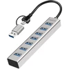 LogiLink Huby i koncentratory USB 3.2 Gen 1 (3.1 Gen 1) Type-A + Type-C 5000 Mbit/s Pilka (UA0441)