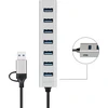 LogiLink Huby i koncentratory USB 3.2 Gen 1 (3.1 Gen 1) Type-A + Type-C 5000 Mbit/s Pilka (UA0441)