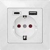 LogiLink LogiLink PA0262 elektros lizdas CEE 7/3 + USB Baltas