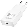Įkroviklis LogiLink PA0347 USB GaN 1x USB-C 30 W Balta