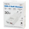 Įkroviklis LogiLink LogiLink USB Wall Charger, GaN, 2port, USB-AF & USB-CF, PD 30W, slim, baltas