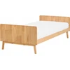 Beliani Viengulė lova BONNAC 90 x 200 cm iš pušies medienos, šviesiai ruda