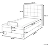 Beliani Reguliuojama lova DUKE 90 x 200 cm smėlio spalvos