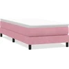 Box Spring Lova be čiužinio Rožinė 100x210 cm aksomas