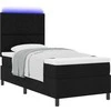 Kiemas lova su LED juostelėmis Juoda 100 x 200 cm audinys