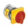 Lovato Electric Krumplinis jungiklis 0-1 3P 25A įmontuojamas su geltona/raudona rankenėle, blokuojamas spyna 7GN2510U25