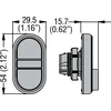 Lovato Electric Dvivietis žalias / raudonas O- ir pats grįžimas / butas (LPCB7223)