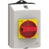 Lovato Electric IP65 paviršinio montavimo korpusas, skirtas SM1R 100 mm pločio, įskaitant geltoną/raudoną rankenėlę (SM1Z1715R)