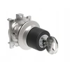 Lovato Electric Metalinis plokščias jungiklis, 3 padėčių, 1-0-2, 30 mm skersmens, su raktu, rakto ištraukimas 0 padėtyje, LPFS330