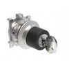 Lovato Electric Metalinis plokščias jungiklis, 2 padėtys, 0-1, fi30mm, su raktu, rakto ištraukimas 0 padėtyje, LPFS320