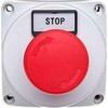 Lovato Electric LPZ P1 A8 pilkas korpusas su LPCB6344 mygtuku ir STOP etikete (LPZP1B802)