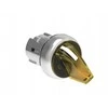 Lovato Electric 2 padėčių jungiklis 0-1 metalinis apšviestas fi22mm rankenėlė trumpa geltona LPSSL1205