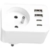 LTC Tinklo skirstytuvas: 1 apvali įvado lizdas + 2x USB + 2x USB-C, Baltas 2x2,4A