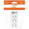 LTC Tinklo skirstytuvas: 1 apvalus lizdas su įž. + 2x plokščias lizdas + 2x USB + 2x USB-C 3,1A Baltas