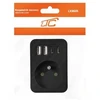 LTC Tinklo šakotuvas: 1 apvalus lizdas su įžeminimu + 2x USB + 2x USB-C, Juodas 2x2,4A