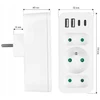 LTC Tinklo skirstytuvas: 1 apvalus lizdas su įž. + 2x plokščias lizdas + 2x USB + 2x USB-C 3,1A Baltas