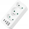 LTC Tinklo skirstytuvas: 1 apvalus lizdas su įž. + 2x plokščias lizdas + 2x USB + 2x USB-C 3,1A Baltas